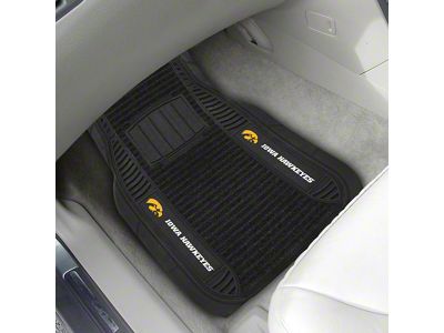 Molded Front Floor Mats with University of Iowa Logo (Universal; Some Adaptation May Be Required)