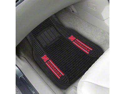 Molded Front Floor Mats with University of Nebraska Logo (Universal; Some Adaptation May Be Required)