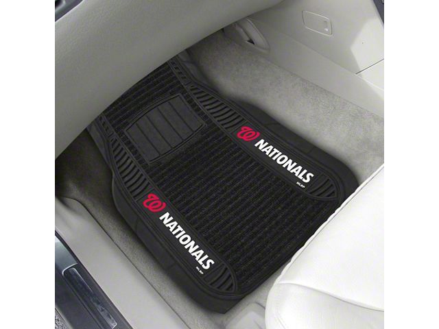 Molded Front Floor Mats with Washington Nationals Logo (Universal; Some Adaptation May Be Required)