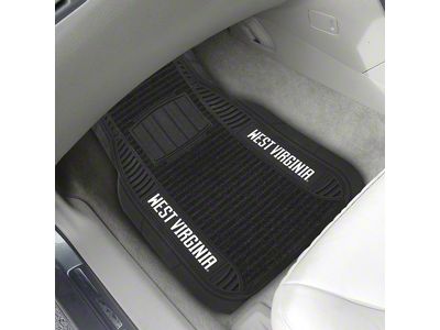 Molded Front Floor Mats with West Virginia University Logo (Universal; Some Adaptation May Be Required)