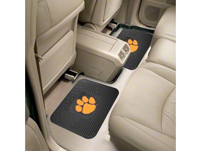 Molded Rear Floor Mats with Clemson University Logo (Universal; Some Adaptation May Be Required)