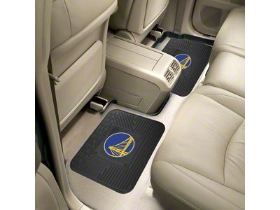Molded Rear Floor Mats with Golden State Warriors Logo (Universal; Some Adaptation May Be Required)