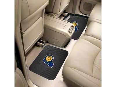 Molded Rear Floor Mats with Indiana Pacers Logo (Universal; Some Adaptation May Be Required)