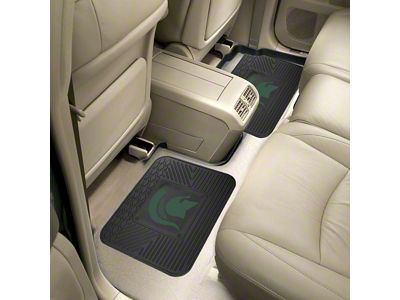 Molded Rear Floor Mats with Michigan State University Logo (Universal; Some Adaptation May Be Required)