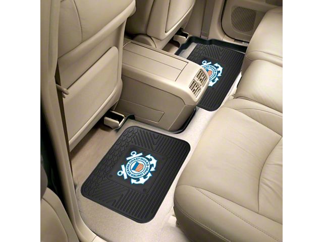 Molded Rear Floor Mats with U.S. Coast Guard Logo (Universal; Some Adaptation May Be Required)