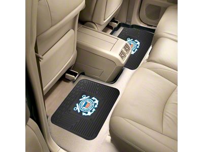 Molded Rear Floor Mats with U.S. Coast Guard Logo (Universal; Some Adaptation May Be Required)
