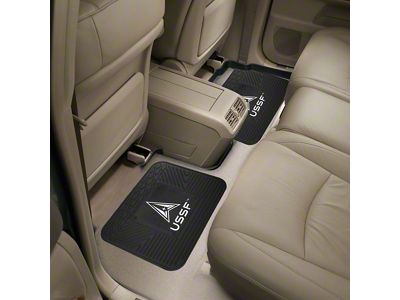 Molded Rear Floor Mats with U.S. Space Force Logo (Universal; Some Adaptation May Be Required)