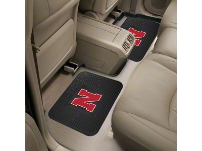 Molded Rear Floor Mats with University of Nebraska Logo (Universal; Some Adaptation May Be Required)