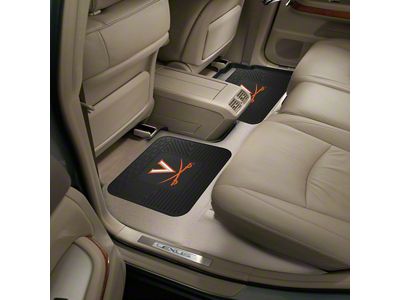 Molded Rear Floor Mats with University of Virginia Logo (Universal; Some Adaptation May Be Required)