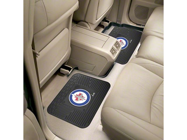 Molded Rear Floor Mats with Winnipeg Jets Logo (Universal; Some Adaptation May Be Required)