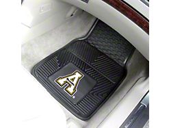 Vinyl Front Floor Mats with Appalachian State University Logo; Black (Universal; Some Adaptation May Be Required)