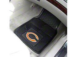 Vinyl Front Floor Mats with Chicago Bears Logo; Black (Universal; Some Adaptation May Be Required)