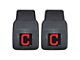 Vinyl Front Floor Mats with Cleveland Indians Logo; Black (Universal; Some Adaptation May Be Required)