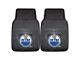 Vinyl Front Floor Mats with Edmonton Oilers Logo; Black (Universal; Some Adaptation May Be Required)