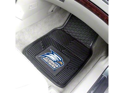 Vinyl Front Floor Mats with Georgia Southern University Logo; Black (Universal; Some Adaptation May Be Required)