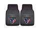 Vinyl Front Floor Mats with Houston Texans Logo; Black (Universal; Some Adaptation May Be Required)