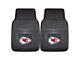 Vinyl Front Floor Mats with Kansas City Chiefs Logo; Black (Universal; Some Adaptation May Be Required)