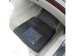 Vinyl Front Floor Mats with Kansas City Royals Logo; Black (Universal; Some Adaptation May Be Required)
