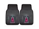 Vinyl Front Floor Mats with Los Angeles Angels Logo; Black (Universal; Some Adaptation May Be Required)