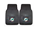 Vinyl Front Floor Mats with Miami Dolphins Logo; Black (Universal; Some Adaptation May Be Required)