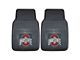 Vinyl Front Floor Mats with Ohio State University Logo; Black (Universal; Some Adaptation May Be Required)