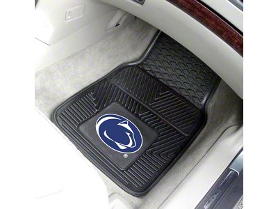 Vinyl Front Floor Mats with Penn State University Logo; Black (Universal; Some Adaptation May Be Required)