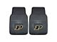 Vinyl Front Floor Mats with Purdue University Logo; Black (Universal; Some Adaptation May Be Required)