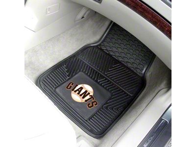 Vinyl Front Floor Mats with San Francisco Giants Logo; Black (Universal; Some Adaptation May Be Required)