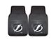 Vinyl Front Floor Mats with Tampa Bay Lightning Logo; Black (Universal; Some Adaptation May Be Required)