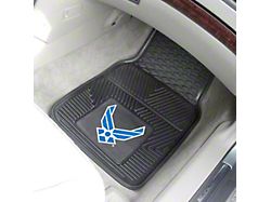 Vinyl Front Floor Mats with U.S. Air Force Logo; Black (Universal; Some Adaptation May Be Required)