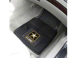 Vinyl Front Floor Mats with U.S. Army Logo; Black (Universal; Some Adaptation May Be Required)