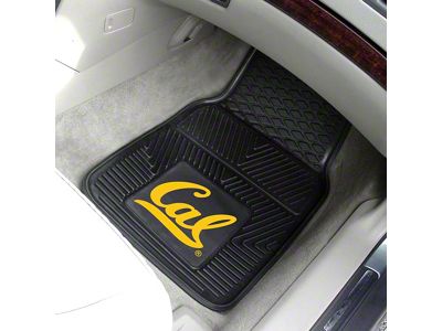 Vinyl Front Floor Mats with University of California Logo; Black (Universal; Some Adaptation May Be Required)