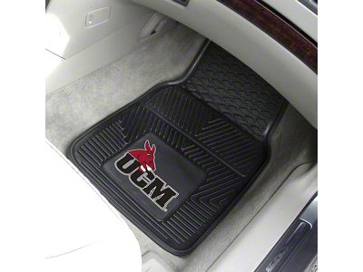 Vinyl Front Floor Mats with University of Central Missouri Logo; Black (Universal; Some Adaptation May Be Required)