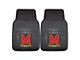 Vinyl Front Floor Mats with University of Maryland Logo; Black (Universal; Some Adaptation May Be Required)