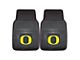 Vinyl Front Floor Mats with University of Oregon Logo; Black (Universal; Some Adaptation May Be Required)