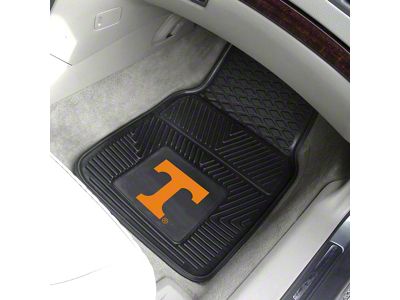 Vinyl Front Floor Mats with University of Tennessee Logo; Black (Universal; Some Adaptation May Be Required)