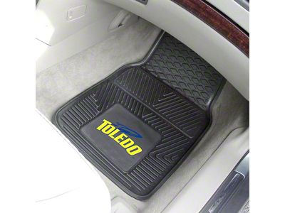 Vinyl Front Floor Mats with University of Toledo Logo; Black (Universal; Some Adaptation May Be Required)