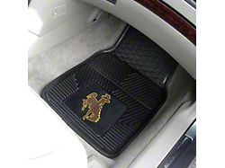 Vinyl Front Floor Mats with University of Wyoming Logo; Black (Universal; Some Adaptation May Be Required)