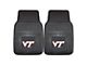 Vinyl Front Floor Mats with Virginia Tech Logo; Black (Universal; Some Adaptation May Be Required)