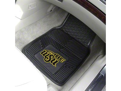 Vinyl Front Floor Mats with Wichita State University Logo; Black (Universal; Some Adaptation May Be Required)