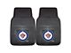 Vinyl Front Floor Mats with Winnipeg Jets Logo; Black (Universal; Some Adaptation May Be Required)