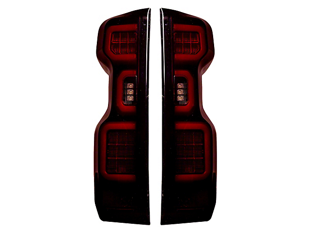 OLED Tail Lights; Black Housing; Red Smoked Lens (19-22 Silverado 1500 w/ Factory LED Tail Lights)