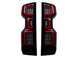OLED Tail Lights; Black Housing; Smoked Lens (19-22 Silverado 1500 w/ Factory Halogen Tail Lights)