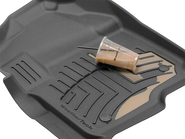 Weathertech Front and Rear Floor Liner HP; Tan (15-19 Sierra 2500 HD Crew Cab w/o PTO Kit)