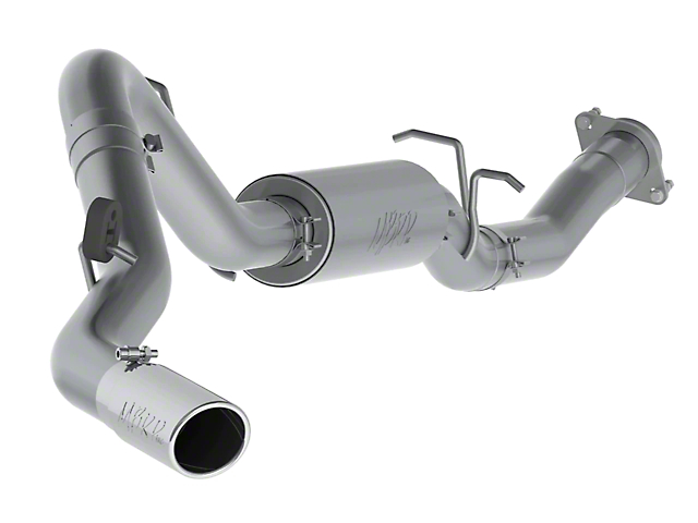 MBRP 3.50-Inch Installer Series Single Exhaust System with Polished Tip; Side Exit (07-10 6.0L Silverado 2500 HD)
