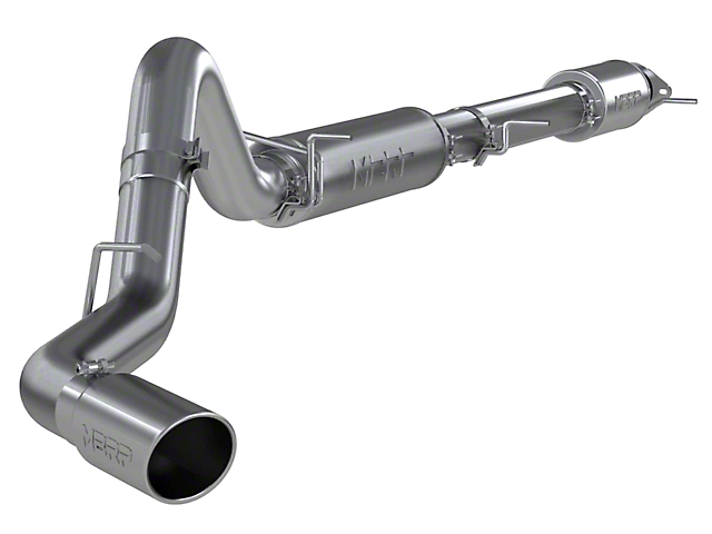 MBRP 4-Inch Pro Series Single Exhaust System with Polished Tip; Side Exit (20-23 6.6L Gas Sierra 2500 HD)