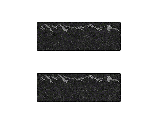 Rear Door Sill Protection with Mountain Logo; Black (14-22 Silverado 1500 Double Cab)
