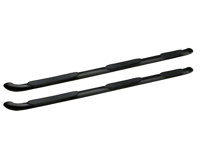 Platinum 4-Inch Wheel-to-Wheel Oval Side Step Bars; Black (15-19 Sierra 2500 HD Double Cab DRW w/ 8-Foot Long Box)
