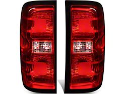 Tail Lights; Chrome Housing; Red Lens (14-18 Silverado 1500 w/ Factory Halogen Tail Lights)