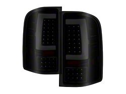 Version 2 Light Bar LED Tail Lights; Black Housing; Smoked Lens (07-13 Silverado 1500)